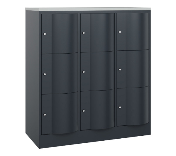 C+P Schließfachschrank Resisto, H1255xB1148xT540mm, 7016/7016, 8573-372 S10775