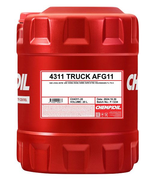 CHEMPIOIL Kühlerfrostschutzmittel 4311 Truck AFG 11, VE: 20 l, CH4311-20