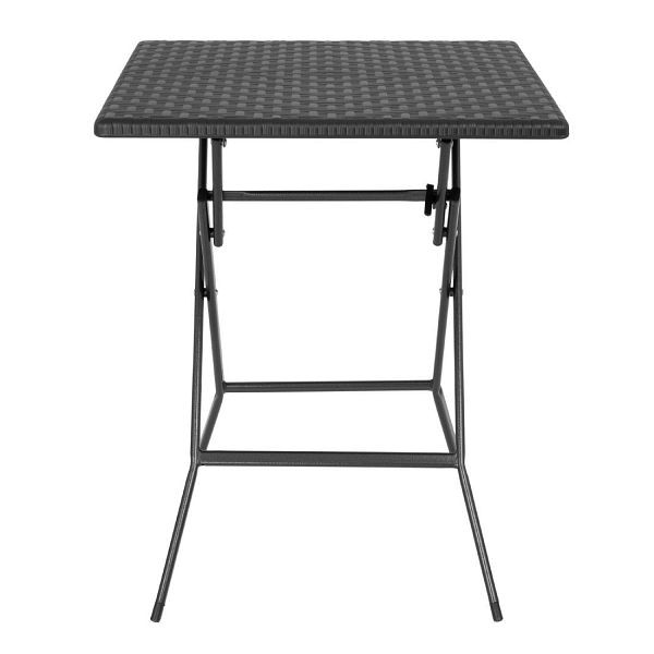 Bolero Quadratischer Klapptisch Schwarz 620mm, einfacher Transport, GR772