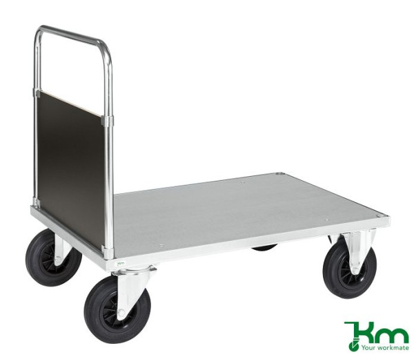Kongamek Stirnwand Plattformwagen mit Schiebebügel, 2 Räder mit Bremsen, 1000 x 700 x 260 mm, Serie 600, KM632-2B