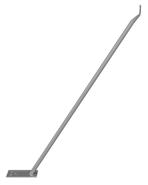 Schake Mobilzaun-Stützstrebe, mit angeschweißter Bodenplatte, Höhe: ca. 1,00 m, für 1,20 m Bauzaun, verzinkt mit Schelle ohne Erdnagel, 3B1541-2