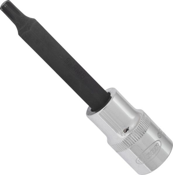VIGOR RIBE Schraubendreher-Einsatz, Vierkant hohl 12,5 mm (1/2 Zoll), Innen Keilprofil Ribe-CV, M6, Länge: 100 mm, V2212