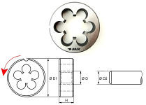 BAER Schneideisen G 1.1/4 x 11 - LINKS - HSS, 131402010