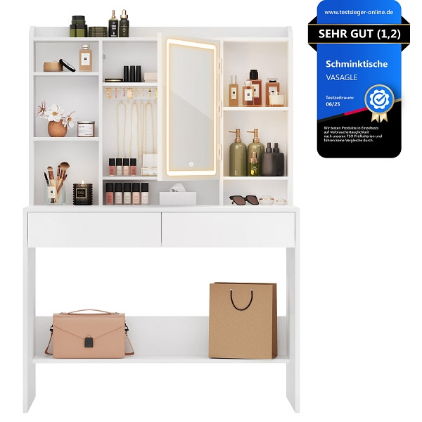 SONGMICS Tabletity Table, Weiß, 90x40x145 cm, RDT123T14