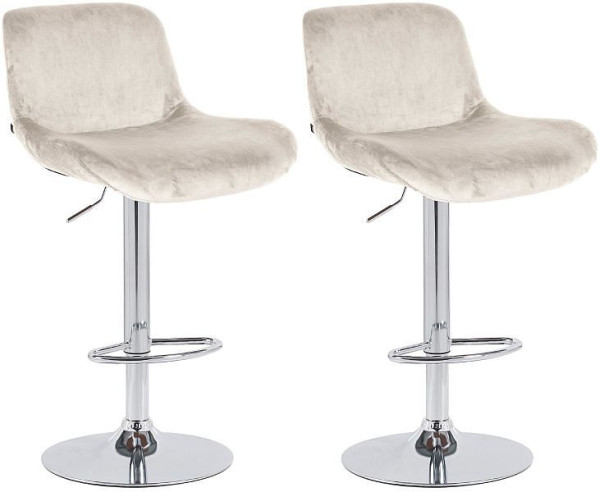 CLP Barhocker Solon Chrom Samt, creme, VE: 2 Stück, 326595