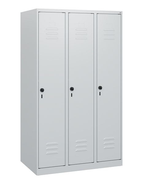 C+P Umkleidespind Classic PLUS, 3 Abteile, 1530x900x500mm, 7035/7035, Drehriegel, 0800005-30 S10019