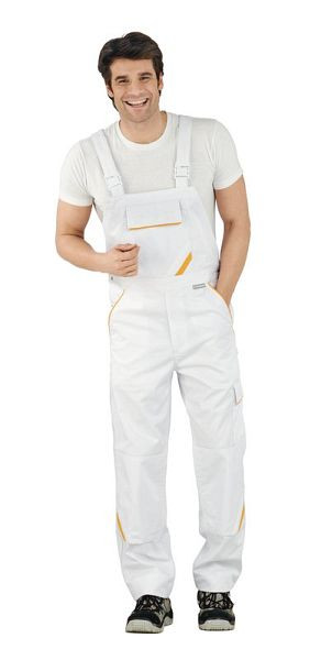 Planam Highline Latzhose, reinweiß/reinweiß/gelb, Größe 48, 2337048