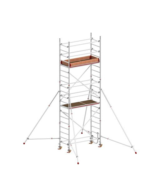 HYMER Fahrgerüst nach DIN EN 1004 mit Comfortaufbau, Rahmenteilbreite 0,80 m, Bühnenlänge 1,90 m, Reichhöhe 6,25 m, 847206