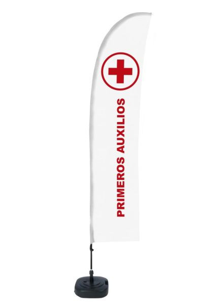 Showdown Displays Beach Flag Budget Wind Komplettset Erste Hilfe Spanisch, BFBL-WT21-17-I162