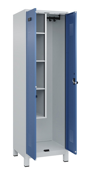 C+P Putzmittel-Spind Evolo PLUS, mit Füßen, 2 Abteile, 1950x600x500mm, 7035/502, Drehriegel, 049110-00 S10008