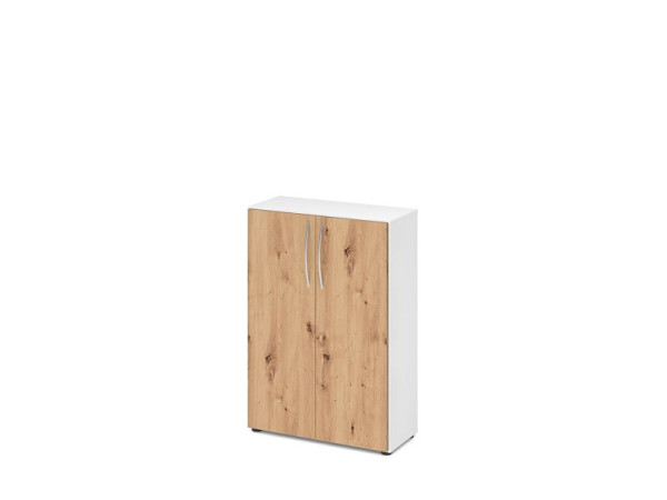 Hammerbacher Schrank 3OH 34, 6cm tief BM Weiß/Asteiche, V4550/W/R/BM