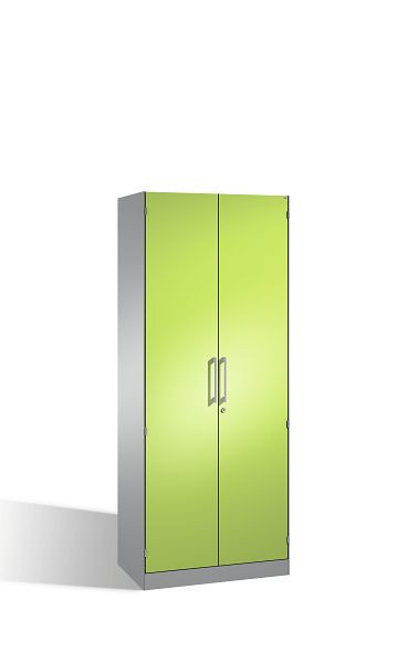 C+P Flügeltürenschrank Asisto, H1980xB800xT435mm, Farbe: Weißaluminium / Viridingrün, Bügelgriff, 5 OH, 141003-000 S10201