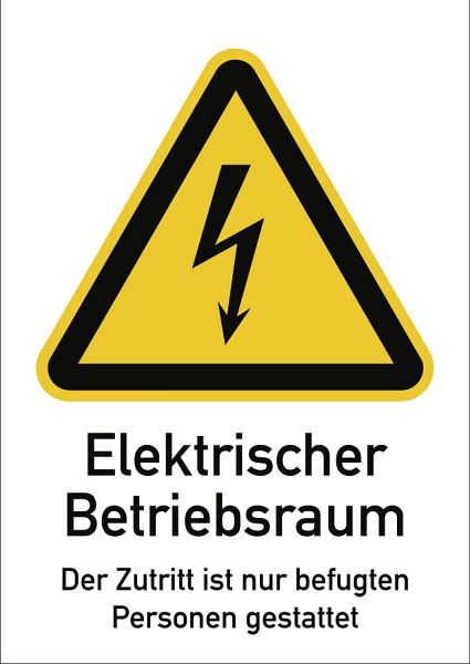 Moedel Elektrischer Betriebsraum.., Kombischild, Kunststoff, 131x185 mm, 98746