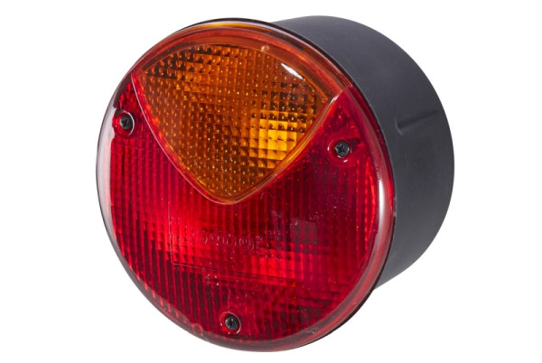 HELLA Heckleuchte - Glühlampe - 24/12V - Anbau/geschraubt - Lichtscheibenfarbe: rot/gelb - Stecker: Flachstecker - rechts/links, 2SD 964 169-111