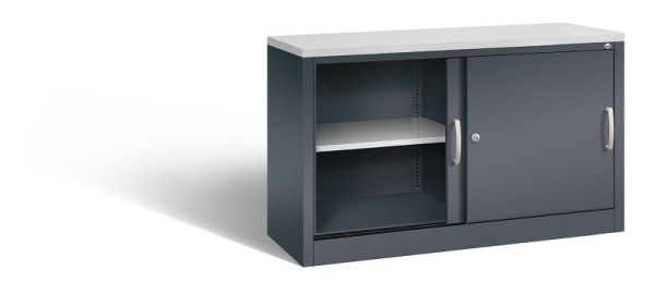 C+P Sideboard mit Schiebetüren Acurado, H720xB1200xT400mm, Farbe: Anthrazitgrau, Bügelgriff, 2 OH, 5723-00 S10463