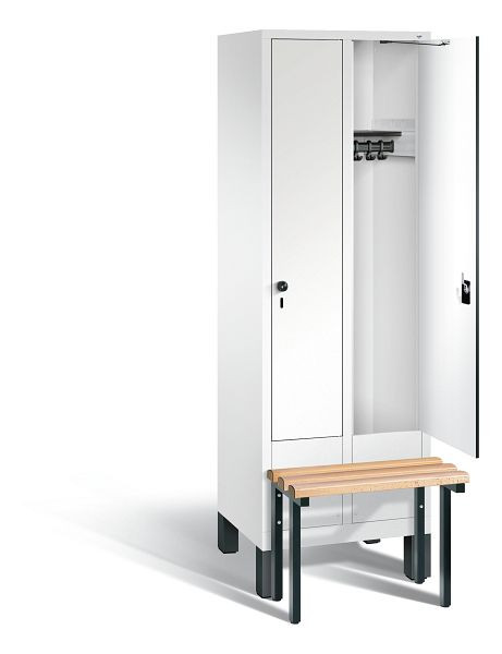 C+P Garderobenschrank Evolo, H1850xB610xT815mm, Farbe: Verkehrsweiß / Dekor Weiß, 48030-20 S10143