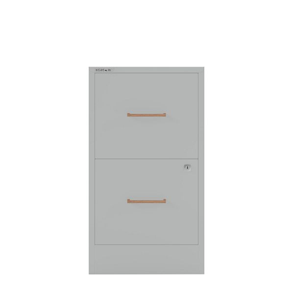 Bisley Home Filer, 2 HR-Schubladen, Eichengriff, 355 silber, PFA2OH355