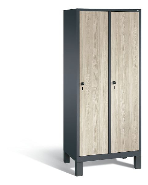 C+P Spind Evolo, 2 Abteile, H1850xB810xT500 mm, Anthrazit/MDF Esche, 48010-22B S10039