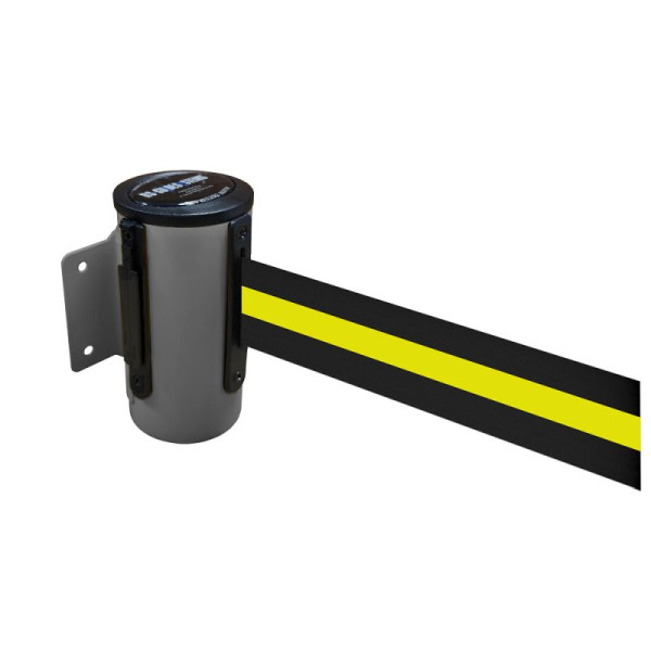 Stein HGS Wandgurtkassette -P-Line Future-, anthrazit, schwarz/gelb/schwarz waagerecht (gestreift), mit magnetischem Gurtendstück, 12850a-0504