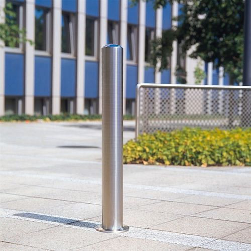 Moravia Edelstahlpoller, zum Aufdübeln, ohne Ösen, ∅: 60 mm, Höhe 900 mm, 310908
