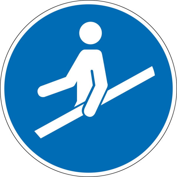 Eichner Gebotsschild "Handlauf benutzen", O 10 cm, PVC-Folie, selbstklebend für Innen- und Außenbereiche, 9225-11080-010