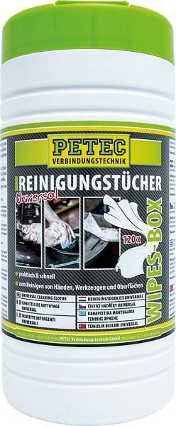 Petec Reinigungstuecher, Wipes - Box, Inhalt 120 Tuecher, VE: 6 Stück, 82120