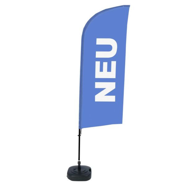 Showdown Displays Beachflag Alu Wind Komplett-Set Neu Blau Deutsch, BFAW310-WT21-I78