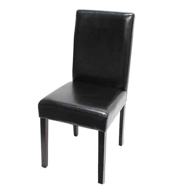 Mendler Esszimmerstuhl Littau, Küchenstuhl Stuhl, Leder, schwarz, dunkle Beine, 74377