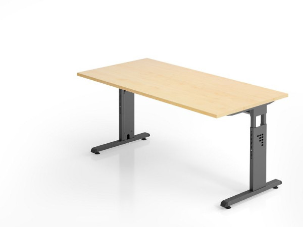 Hammerbacher Schreibtisch OS16, 160 x 80 cm, Platte: Ahorn, 25 mm dick, 2 mm ABS-Kante, Rechteckform, VOS16/3/G