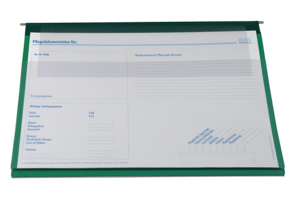 BOI 2-Deckel-Planettentasche, grün, SA-P.2, innen mit Langaußen-Heftung, 9208-00307