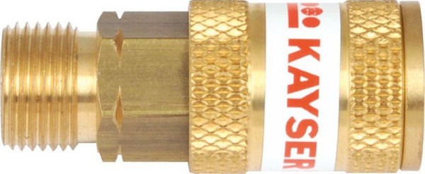 ELMAG Azetylen-Kupplung, AG 3/8' - LINKS zu Handgriff, inklusive automatische Gassperre nach EN 561, 55240