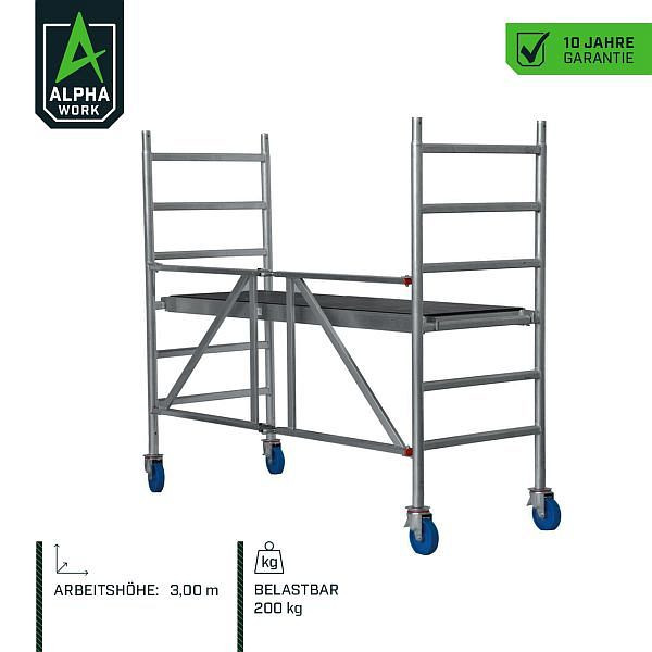 Alpha Work Faltgerüst, 3,00 m Arbeitshöhe, faltbar, 80316