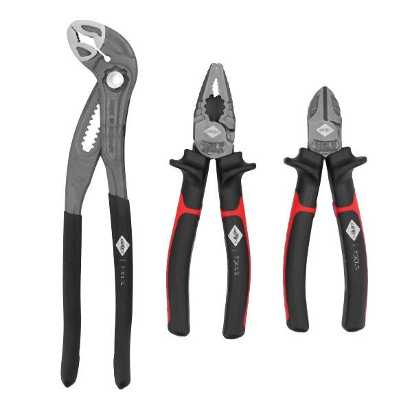 Airpress Zangenset 3-teilig - Seitenschneider, Wasserpumpenzange & Kombizange, 75261