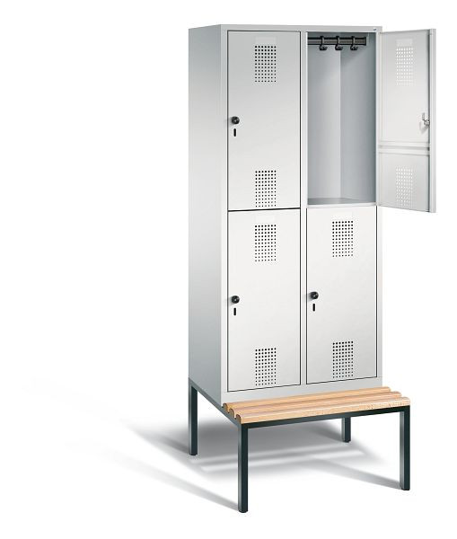 C+P Spind doppelstöckig Evolo, H2090xB810xT815mm, Farbe: Lichtgrau, 48350-22 S10018