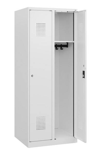 C+P Spind Evolo PLUS, 2 Abteile, 1530x600x500mm, 9016/9016, Zylinderschloss, 0490005-20 S10046