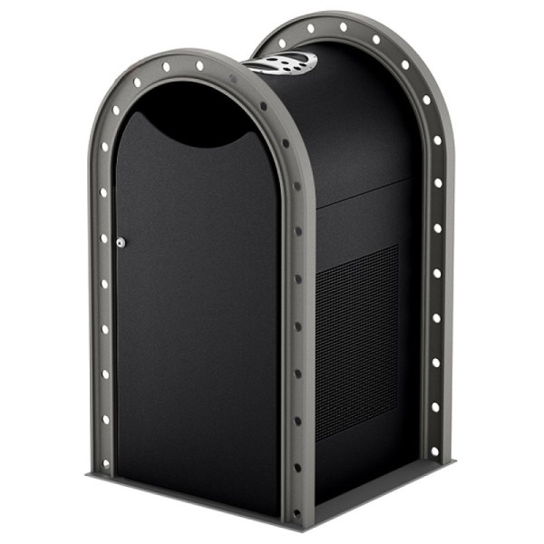 Stein HGS Abfallbehälter 'City 350', mit Ascher, RAL 9006 weißaluminium, RAL 6005 moosgrün, 36657-13