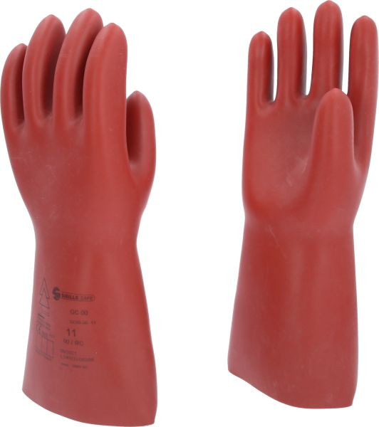 KS Tools Elektriker-Schutzhandschuh mit mechanischem Schutz, Größe 11, Klasse 00, rot, 117.0067