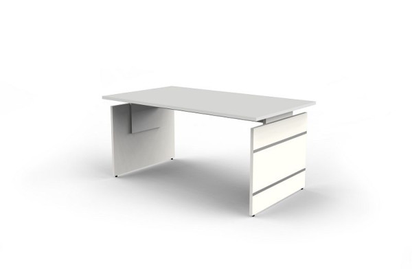 Kerkmann Höhenverstellbarer Wangenschreibtisch, Form 4, B 1600 x T 800 x H 680-760 mm, lichtgrau, 11466511