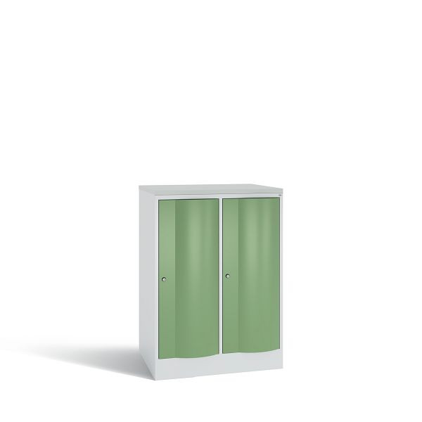 C+P Spind Resisto, 2 Abteile, H1077xB772xT640 mm, Grau/Resedagrün/DBS Hellgrau, 8271-273 S10083