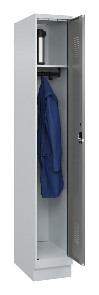 C+P Spind Evolo PLUS, mit Sockel, 1 Abteil, 1950x300x500mm, 7035/0004, Verschluss Zylinderschloss, Ablageböden 1, 049020-10 S10041