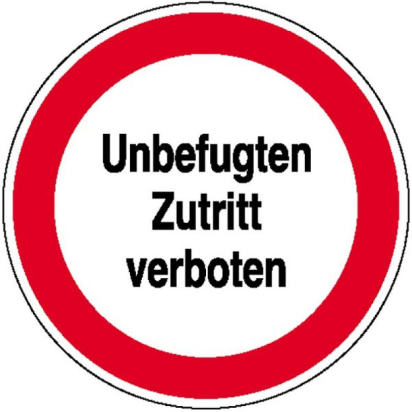 Stein HGS Hinweisschild zur Betriebskennzeichnung, Unbefugten Zutritt verboten, 200 mm / Folie, 21.1170