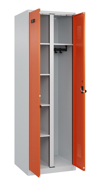 C+P Wäsche-/Garderobenspind Evolo PLUS, 2 Abteile, 1850x600x500mm, 7035/2004, Drehriegel, 049600-20 S10002