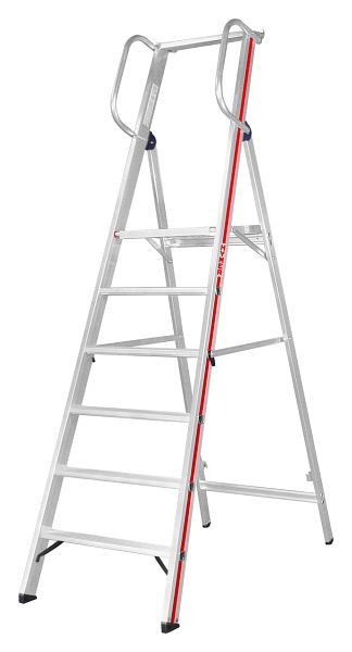 HYMER Plattformleiter mit Handlauf, 6 Stufen, Standhöhe 1,40 m, 808006