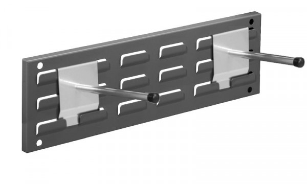 Kappes RasterPlan Wandschiene Schlitzplatte Set 3, L 460 mm x H 140 mm, RAL 7016, 2 x Universalhalter, 4202.06.5308