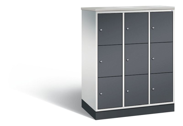C+P Schließfachschrank Intro, H1255xB920xT490mm, Farbe: Lichtgrau / Schwarzgrau, 8573-301 S10382