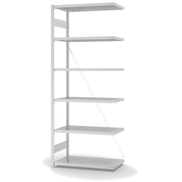 hofe AntiBac Anbauregal, zerlegt, 6 Böden 2500 x 500 x 1000 mm, Antibakterielle Beschichtung in weiß (ähnlich RAL 9016), HKA25510ANT