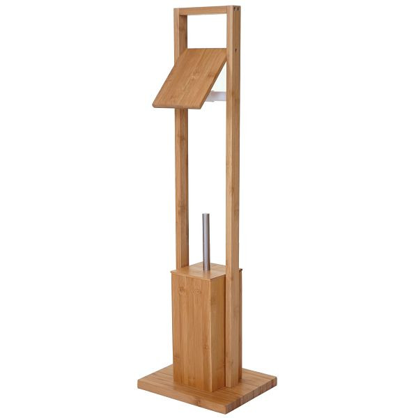 Mendler WC-Papierhalter HWC-B18, Klopapierhalter Toilettenrollenhalter Toilettenbürste, Bambus, 57558