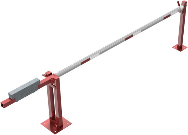 Schake Wegeschranke mit Gegengewicht und Auflagestütze, lichte Weite: 3000 mm, mit Dreikantverschluss, 411_30FPB