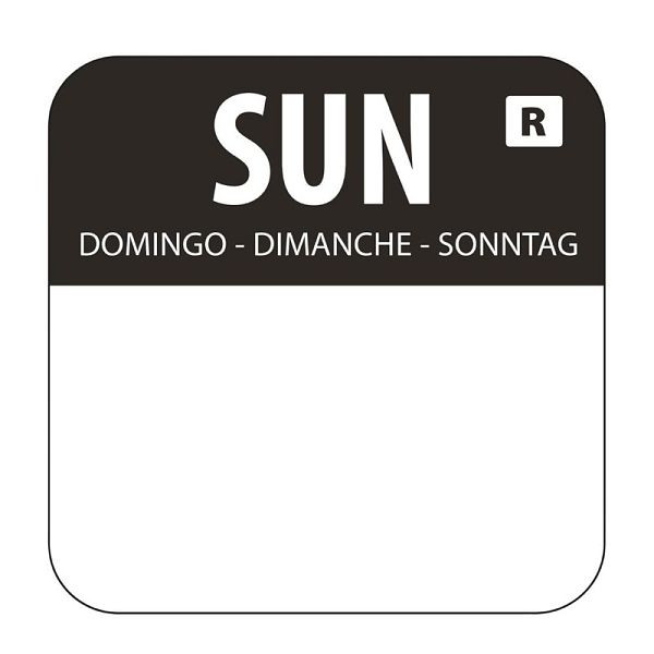 Vogue Farbcode Sticker Sonntag schwarz, VE: 1000 Stück, L930