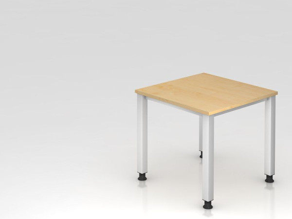 Hammerbacher Schreibtisch 4-Fuß eckig 80x80cm Ahorn, Rechteckform, VQS08/3/S